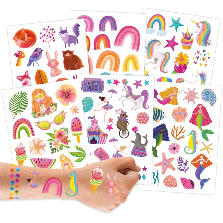 Metallic Tattoos - Einhorn & Regenbogen