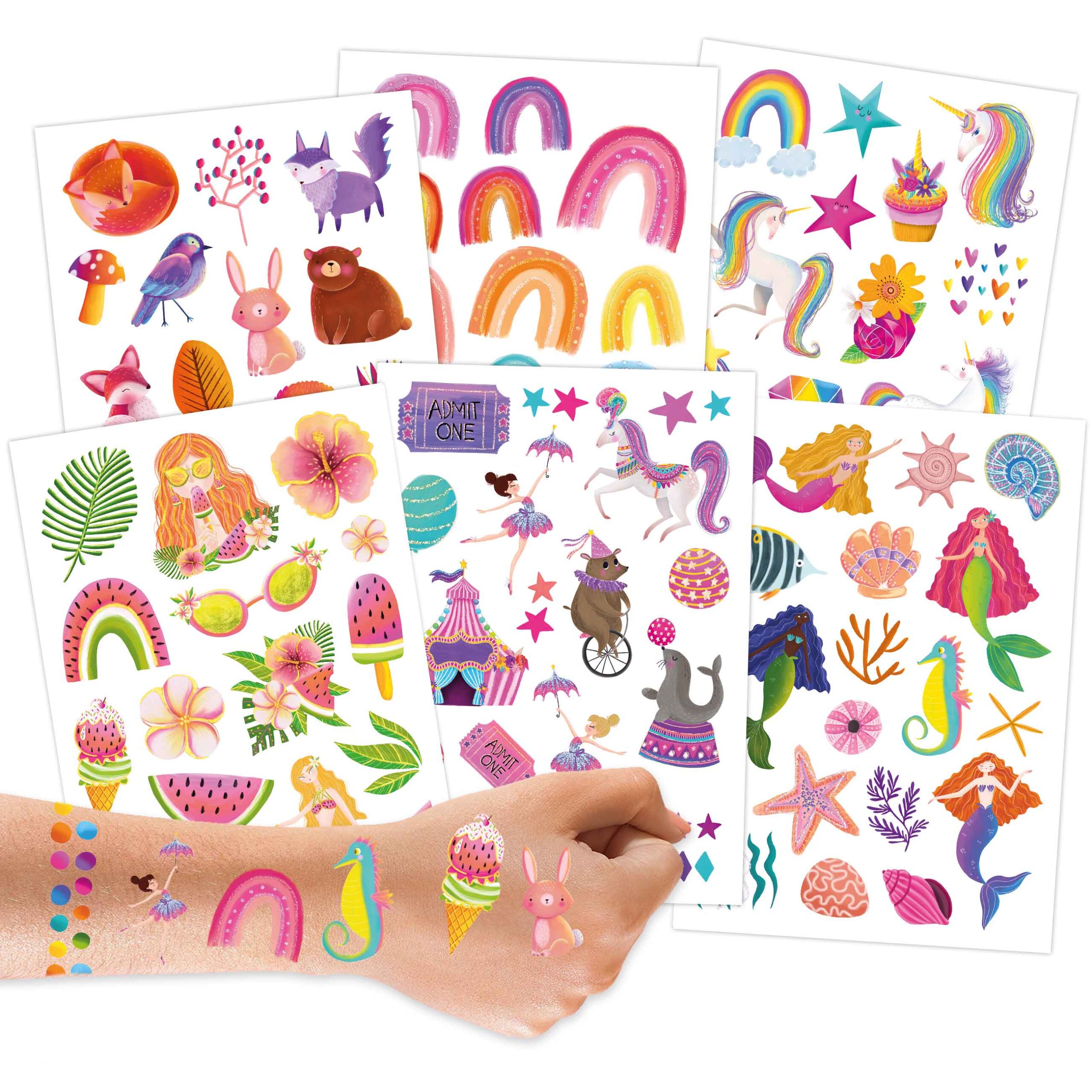 Metallic Tattoos - Einhorn & Regenbogen
