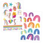 Metallic Tattoos - Einhorn & Regenbogen