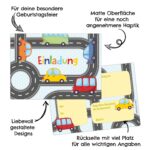 12 Einladungskarten zum Geburtstag – Autos