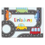 12 Einladungskarten zum Geburtstag – Autos