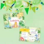 12 Einladungskarten zum Geburtstag – Dinos