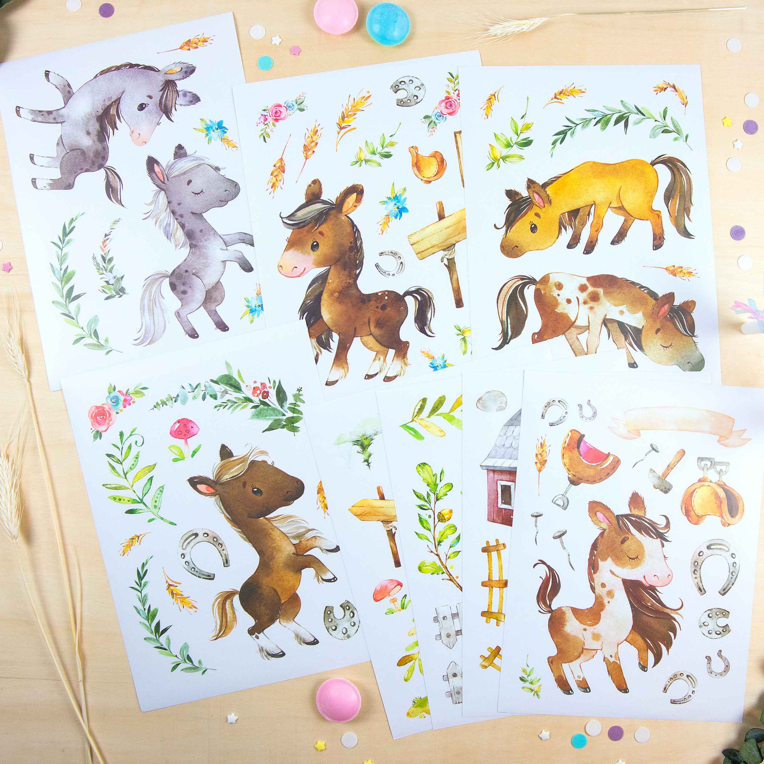 Wandtattoos - Pferde - Set 8