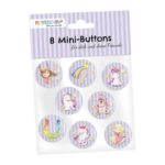 8 mini Buttons - Einhorn