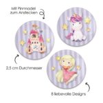 8 mini Buttons - Einhorn – Bild 2