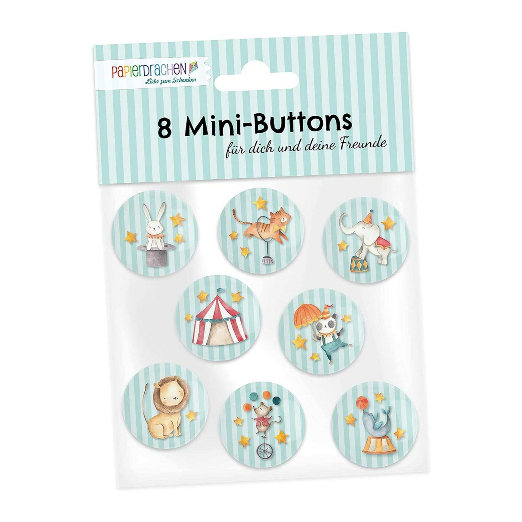 PAPD-BU003_001 8 mini Buttons - Zirkus – Bild 1