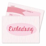 12 Einladungskarten zum Geburtstag – Schlicht pink