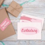12 Einladungskarten zum Geburtstag – Schlicht pink – Bild 5
