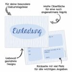 12 Einladungskarten zum Geburtstag – Schlicht blau – Bild 4