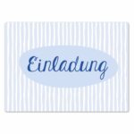 12 Einladungskarten zum Geburtstag – Schlicht blau – Bild 2