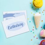 12 Einladungskarten zum Geburtstag – Schlicht blau – Bild 5