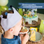 Geburtstagskrone Musselin - Blau-Grau – Bild 3