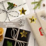 24 Adventskalender Zahlenaufkleber – Sterne auf Goldfolie Nr54 – Bild 4