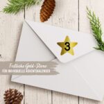 24 Adventskalender Zahlenaufkleber – Sterne auf Goldfolie Nr54 – Bild 7