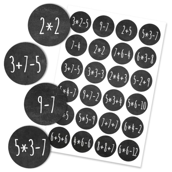24 Adventskalender Zahlenaufkleber &ndash; Rechenaufgaben  Nr68