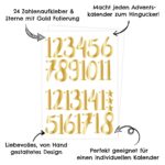 24 Adventskalender Zahlenaufkleber – gold Nr70 – Bild 2