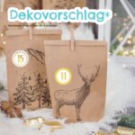 24 Adventskalender Zahlenaufkleber - gold Nr189 – Bild 4