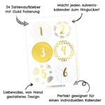 24 Adventskalender Zahlenaufkleber - gold Nr189 – Bild 6
