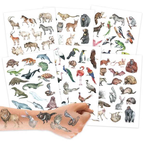 Kindertattoos – Tiere der Welt