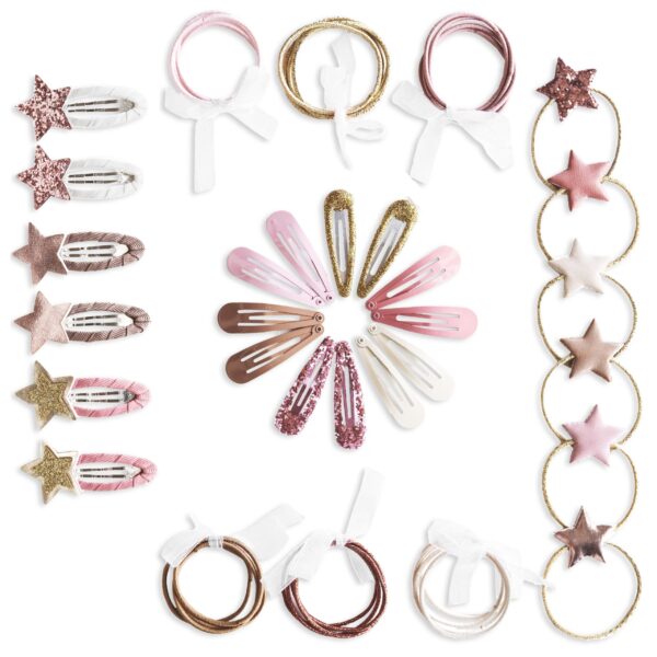 48 Haarspangen & Haargummies – Sterne