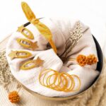 Musselin Haar-Accessoires Set – Senfgelb – Bild 4
