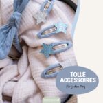 Musselin Haar-Accessoires Set – Hellblau