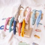 Musselin Haar-Accessoires Set – Hellblau – Bild 7