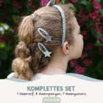 Musselin Haar-Accessoires Set – Salbei – Bild 3