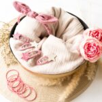 Musselin Haar-Accessoires Set – Altrosa – Bild 6