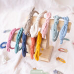 Musselin Haar-Accessoires Set – Altrosa – Bild 7