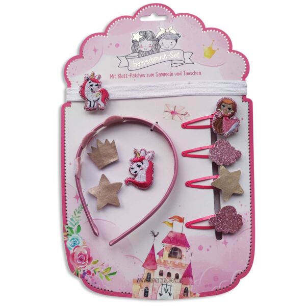 Haarschmuck Set – Haarreif mit Patches – Prinzessin