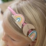Haarschmuck Set – Haarreif mit Patches – Regenbogen – Bild 2
