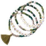 4 Perlenarmbänder – BE HAPPY und STAY STRONG
