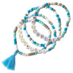 4 Perlenarmbänder – BEACHVIBES und SUMMERLOVE
