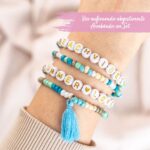 4 Perlenarmbänder – BEACHVIBES und SUMMERLOVE – Bild 2