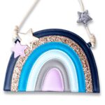Kinderhandtasche – Regenbogen blau