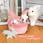 Osternest mit Hasenohren Musselin Rosa Set 01 – Bild 5