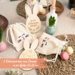 2 Ostersäckchen Canvas mit Holzcutouts Set 01 – Bild 2