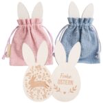 2 Ostersäckchen Musselin mit Holzcutouts Set 02