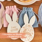 2 Ostersäckchen Musselin mit Holzcutouts Set 02 – Bild 2