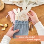 2 Ostersäckchen Musselin mit Holzcutouts Set 02 – Bild 5