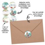 6 Osterkarten mit Umschlag – Wasserfarben mit Goldfolierung Set 4 – Bild 2