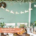 Wandgirlande Holz Hasen mit Pompons Set 01 – Bild 2