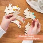 Wandgirlande Holz Hasen mit Pompons Set 01 – Bild 4