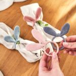 4 Serviettenringe Musselin Pastell Hasenohren Set 01 – Bild 6