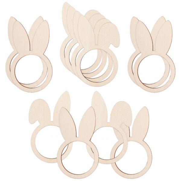 12 Hasenohren Serviettenringe – Holz