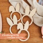 12 Hasenohren Serviettenringe – Holz – Bild 2