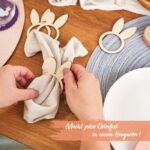 12 Hasenohren Serviettenringe – Holz – Bild 4