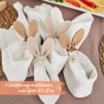 4 Serviettenringe Ostern Musselin Natur Hasenohren Set 03 – Bild 2