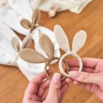 4 Serviettenringe Ostern Musselin Natur Hasenohren Set 03 – Bild 5